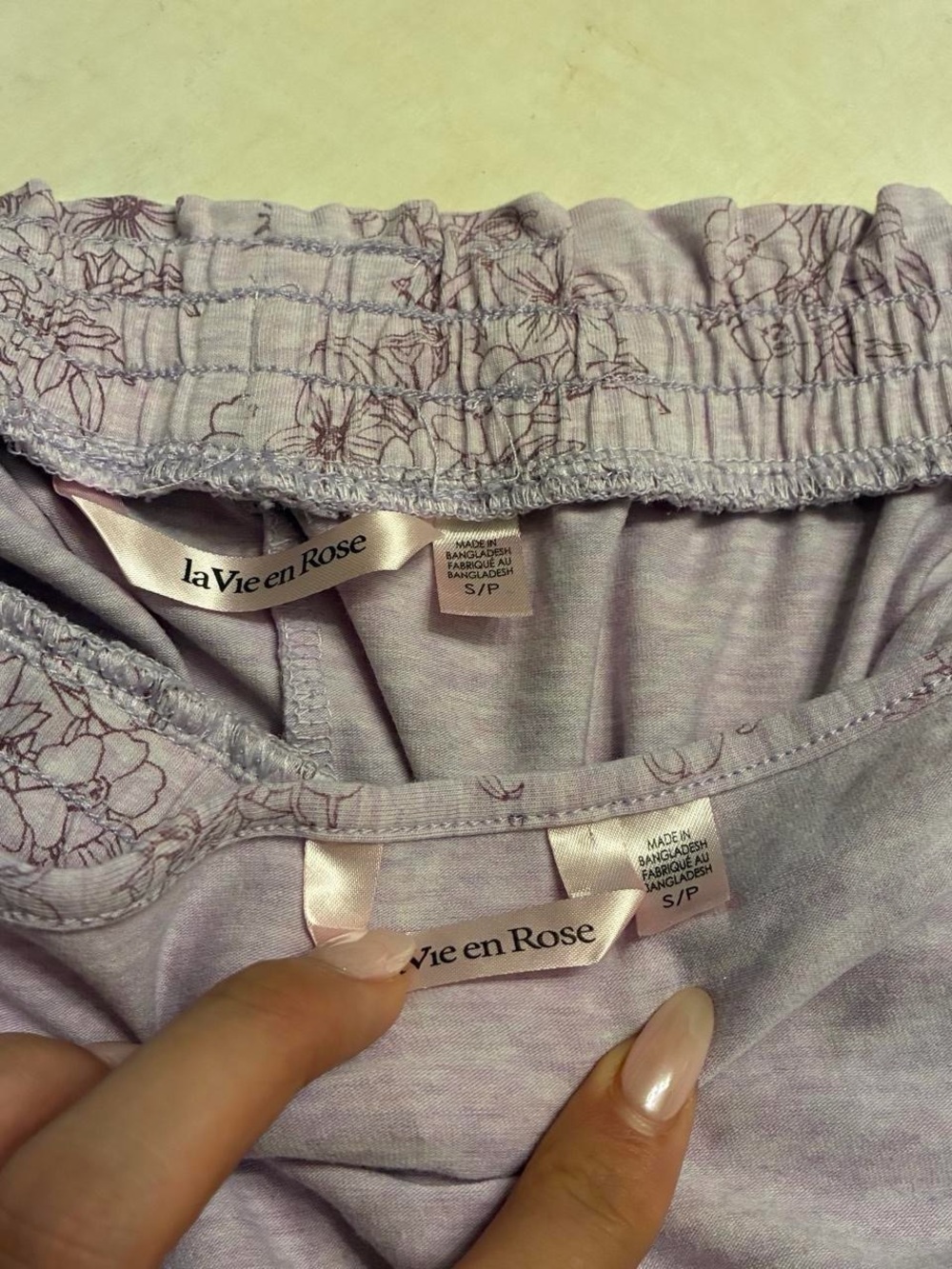 La Vie En Rose Lavender Floral Lace-Trim Cami & Shorts Set - Picture 5 of 5